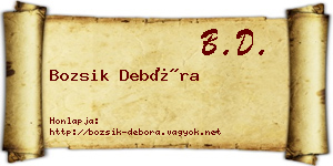 Bozsik Debóra névjegykártya